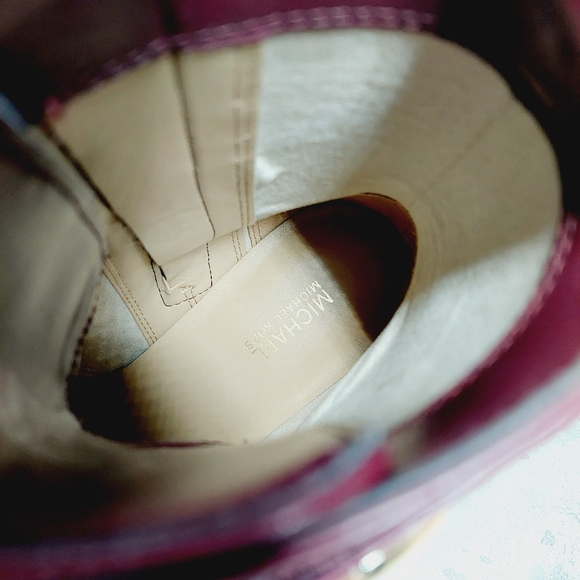 New MICHAEL KORS Tatum Lace Up Combat Boots in Merlot K134 - Picture 8 of 10